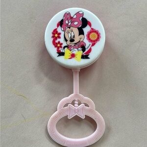 Disney Minnie Mouse Pink and Yellow Baby Rattle - Vintage Design